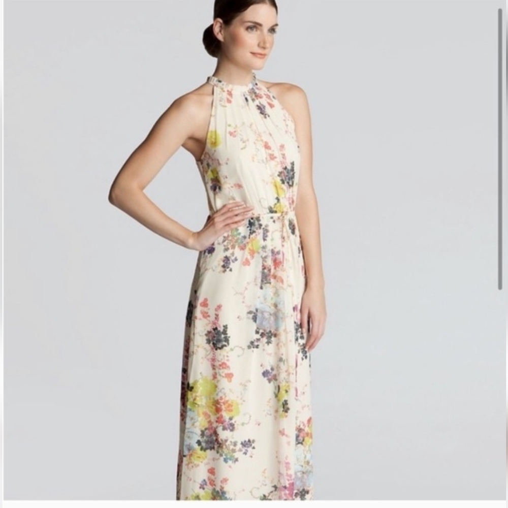 TED BAKER London Cream Attavia Summer Bloom Print Maxi, Size 3